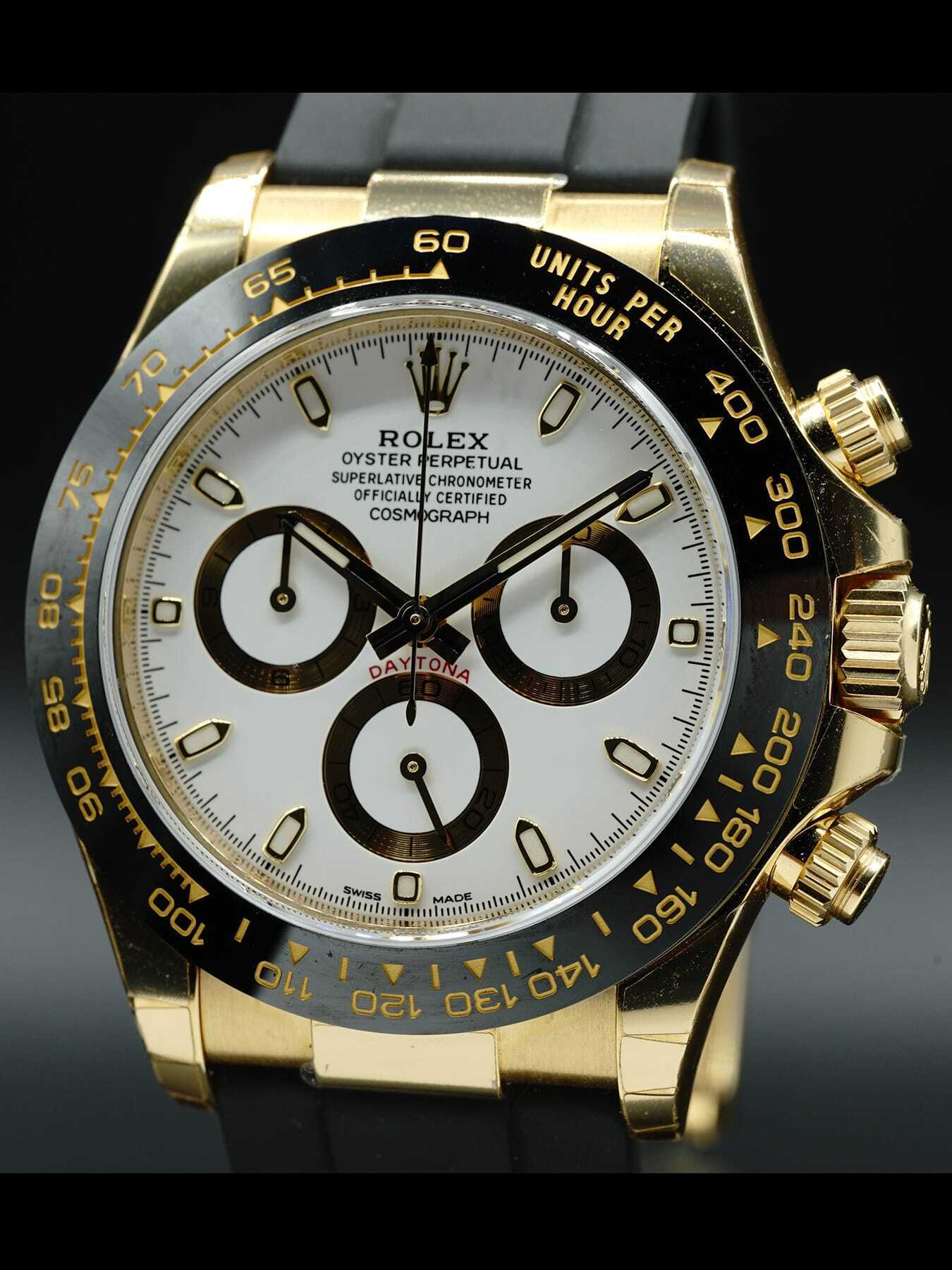 Rolex Daytona Yellow Gold Ceramic White 116518LN Exquisite Timepieces