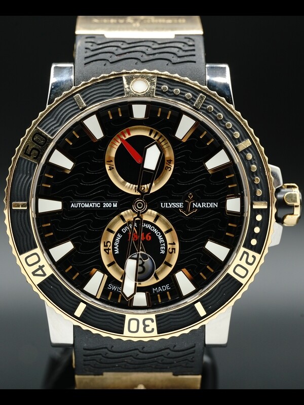 Ulysse Nardin Maxi Marine Diver Black Dial Rose Gold 265-90