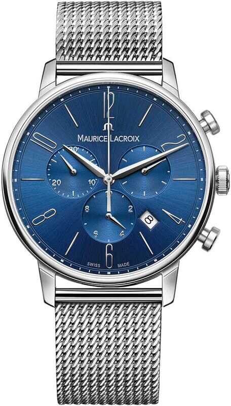 Maurice Lacroix Eliros Chronograph Dark Blue Dial Milanese EL1098-SS006-420-1