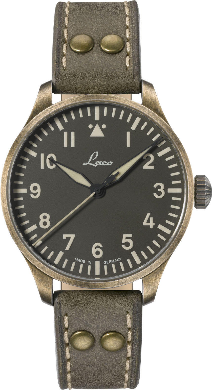 Laco Pilot Watch Basic Augsburg Oliv 862135 - Exquisite Timepieces