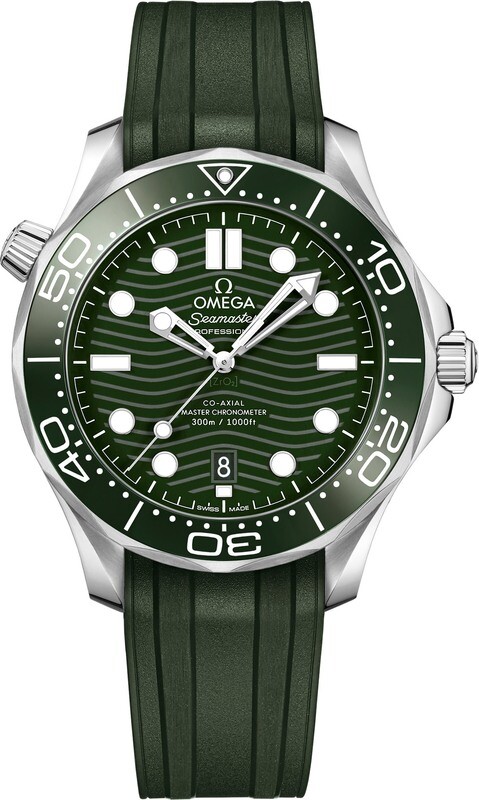 Omega Seamaster Diver 300M Green Dial on Strap 210.32.42.20.10.001
