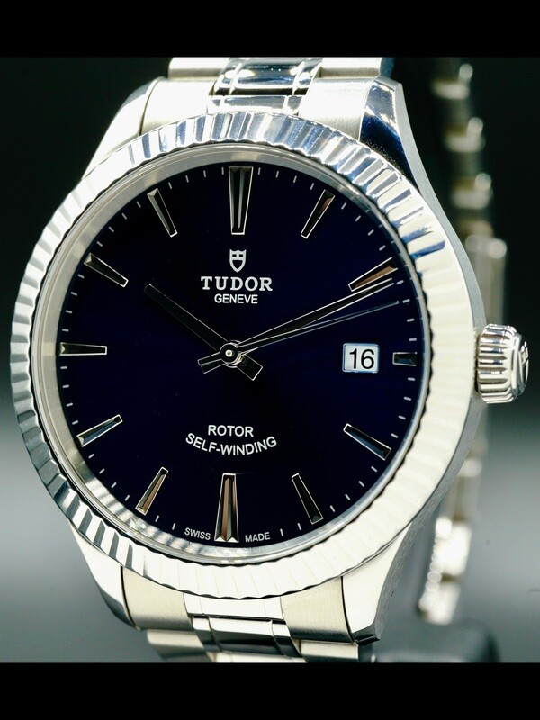 Tudor Style Blue Dial Fluted Bezel M125100013 Exquisite Timepieces
