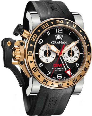 Graham Chronofighter Oversize GMT Steel and Gold