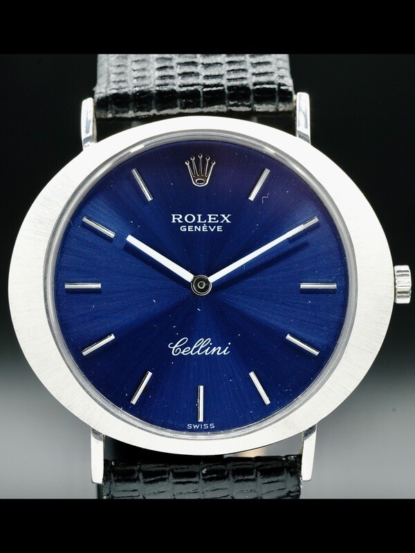 Rolex Cellini 18k White Gold Blue Dial Cellini