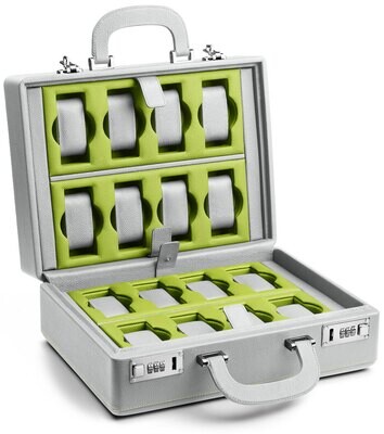 Scatola Del Tempo Valigetta 16 Light Grey and Chartreuse with Handle