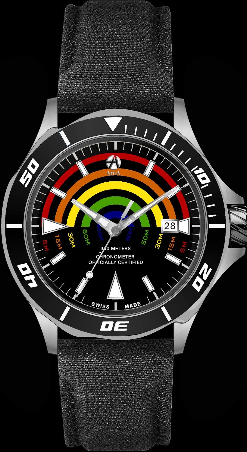 ArtyA Depth Gauge Black Bezel Exquisite Timepieces