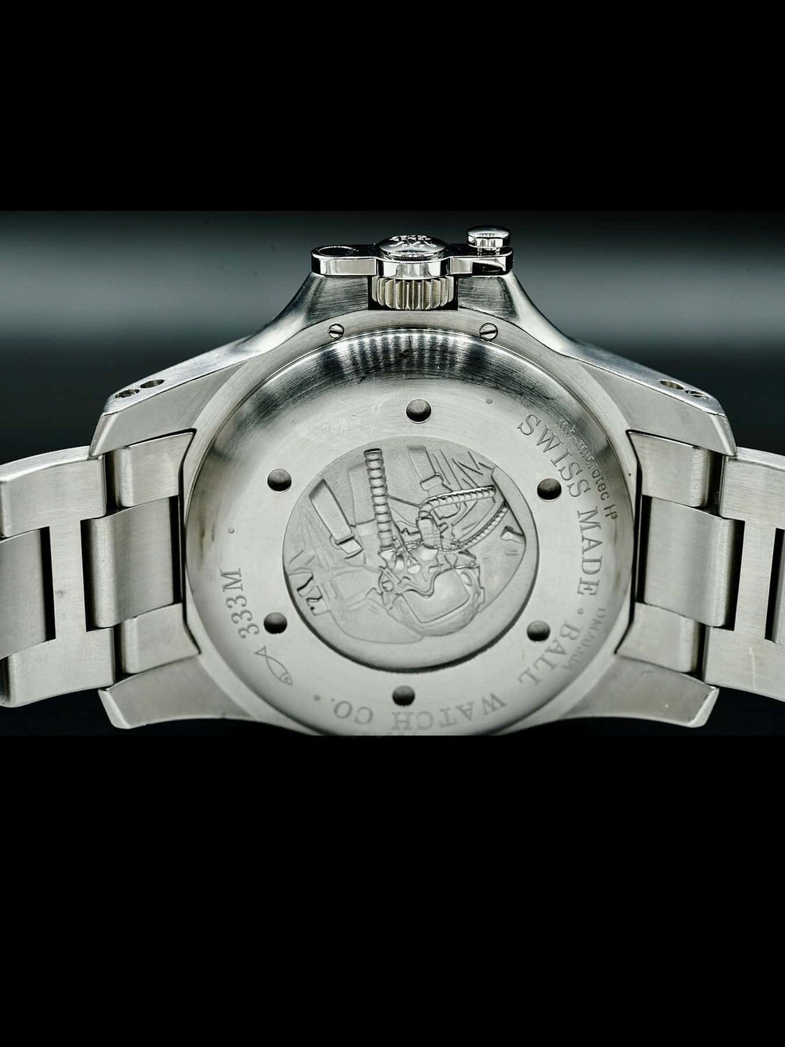 BALL Engineer Hydrocarbon 'Mad Cow' DM1036A Stainless Steel & Titanium Watch Bracelet – 20mm, Silver, Folding Clasp - View #3