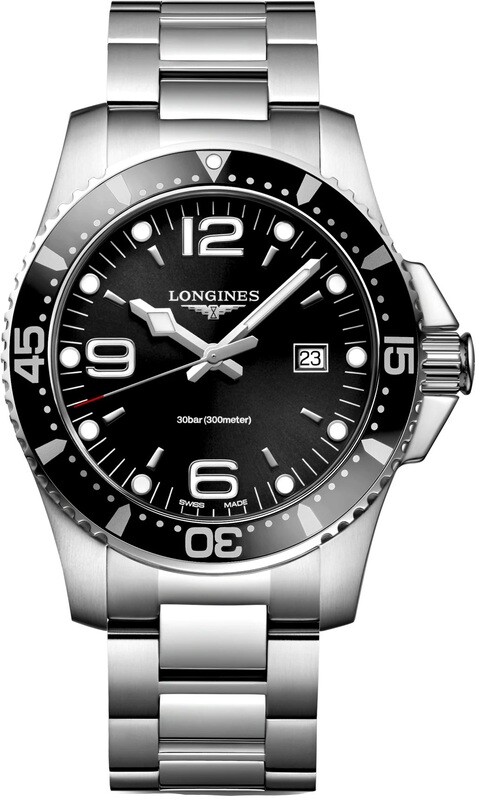Longines Hydroconquest Black Dial 44mm on Bracelet L3.840.4.56.6 -  Exquisite Timepieces