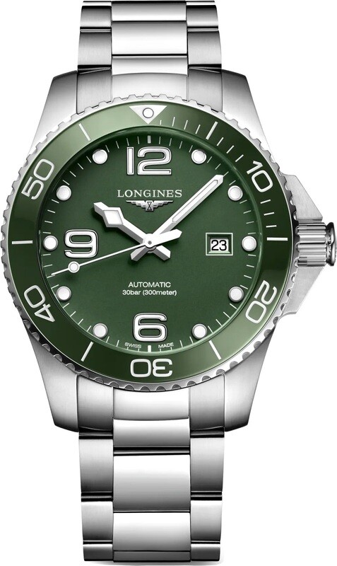 Longines Hydroconquest Green Dial on Bracelet L3.782.4.06.6