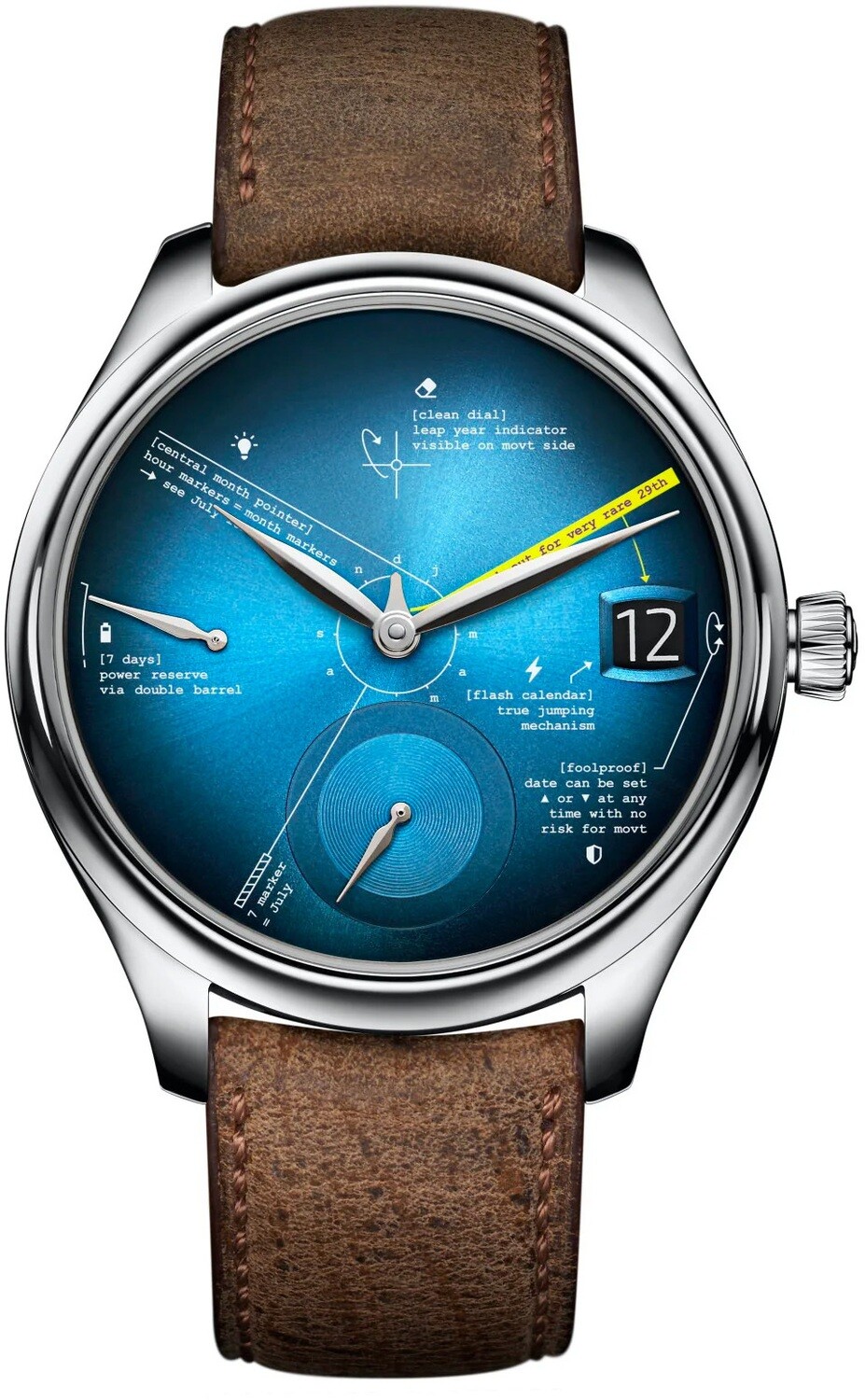 H. Moser and Cie Endeavour Perpetual Calendar Light Blue 1800-0205