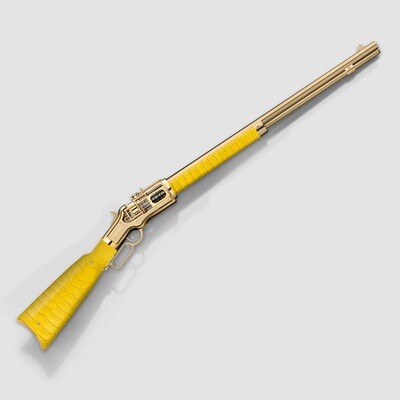 Winchester Reimagined Gold Yellow Alligator Tashi Clock