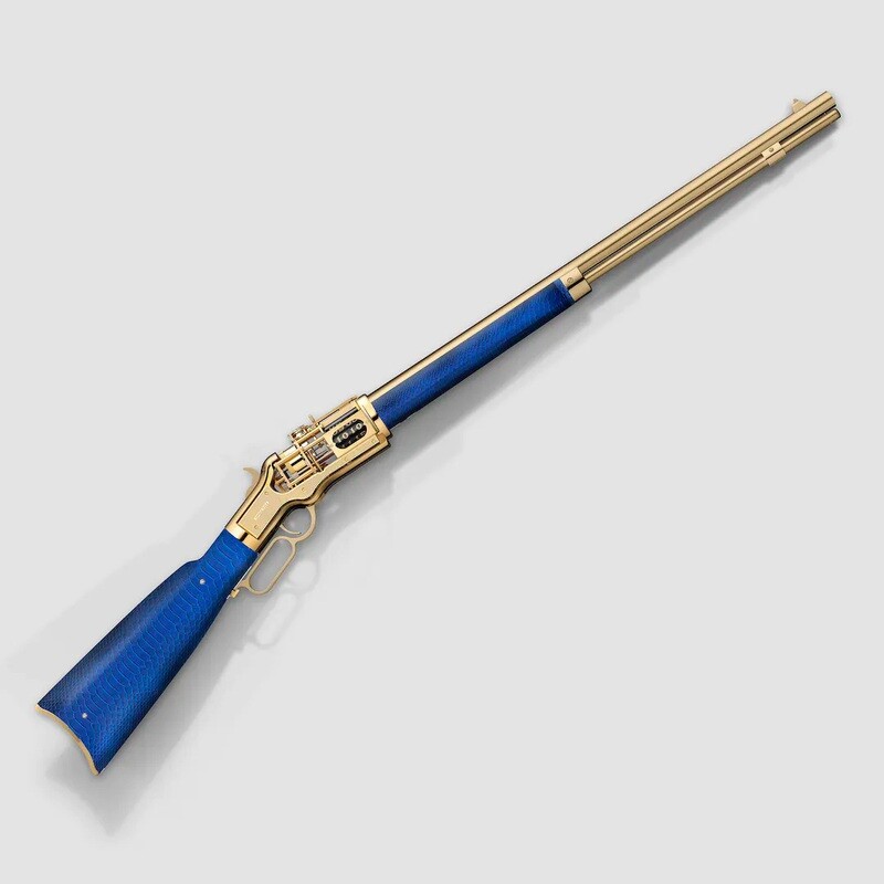 Winchester Reimagined Gold Blue Snake Tashi Clock