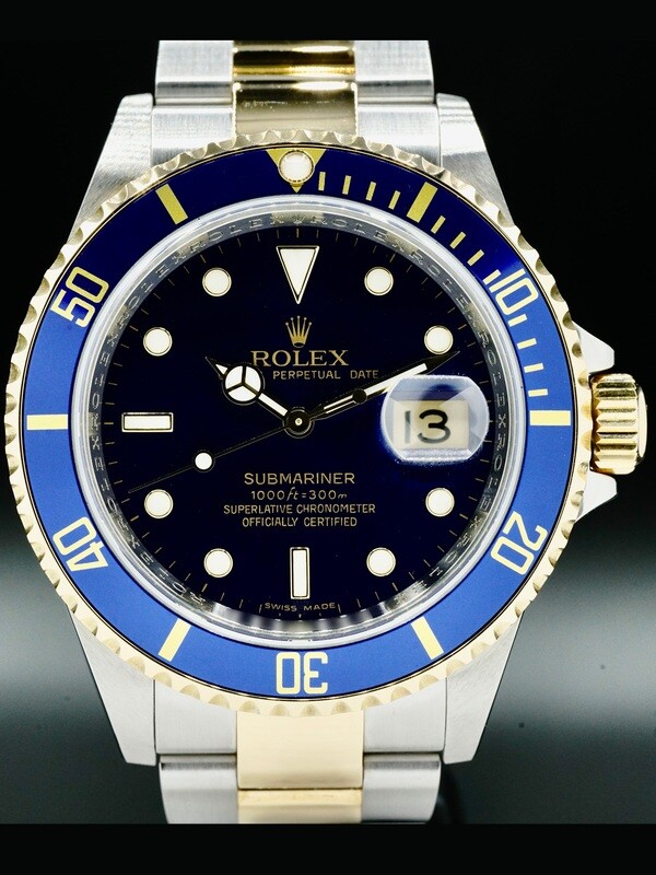 Rolex Submariner 16613 Two Tone Blue Dial - Exquisite Timepieces