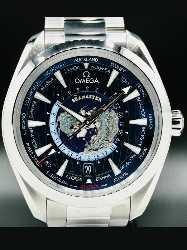 Omega Seamaster Aqua Terra 150m GMT World Timer 43mm on Bracelet 220.10.43.22.03.001