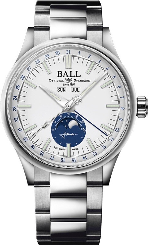 Ball Engineer II Moon Calendar White and Blue Dial