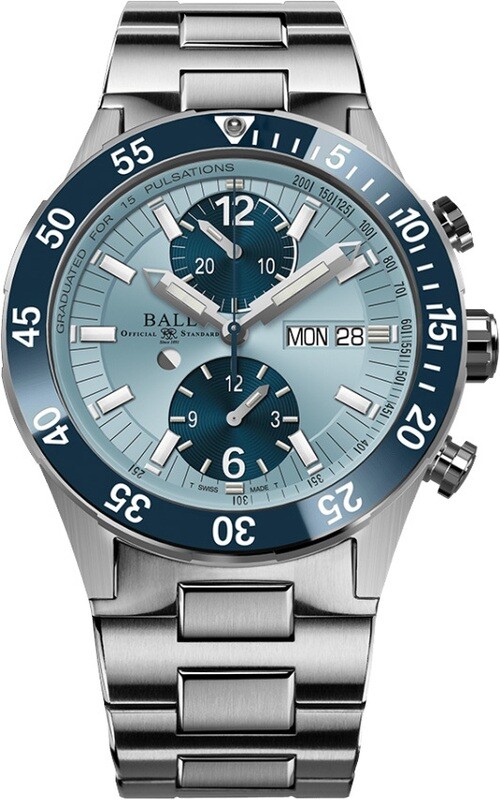 Ball Roadmaster Rescue Chronograph Ice Blue Dial 41mm DC3030C-S1-IBEBE