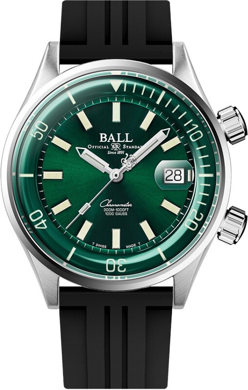 Ball Engineer Master II Diver Chronometer 42mm Green Dial Rainbow Tubes DM2280A-P1C-GRR