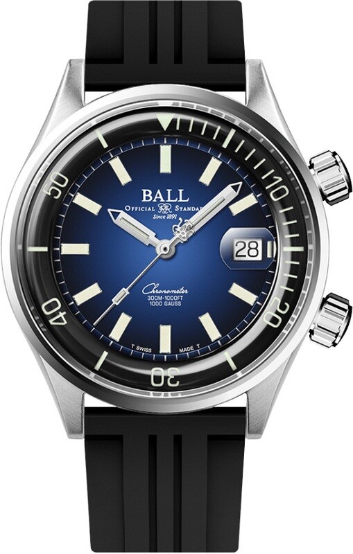 Ball Engineer Master II Diver Chronometer 42mm Blue Dial Rainbow Tubes DM2280A-P3C-BER