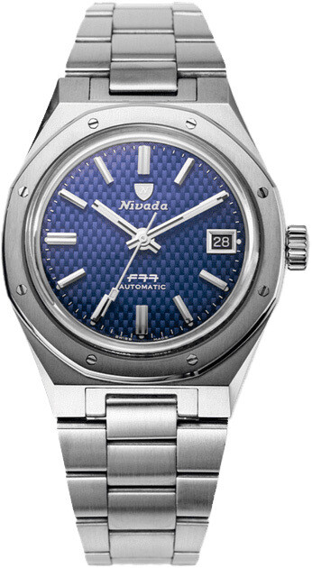 Nivada Grenchen F77 Blue Dial Date