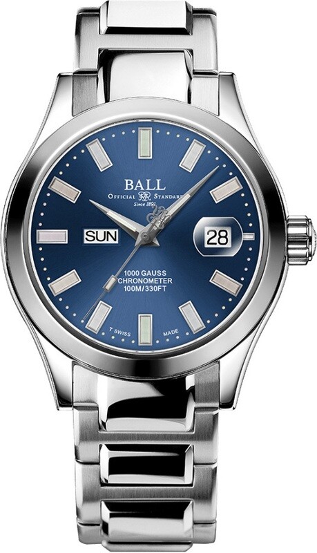 Ball NM9036C-S1C-BER Engineer III Marvelight Chronometer Day-Date Blue Dial Rainbow Tubes
