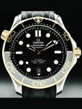 Omega 210.22.42.20.01.001 Seamaster Diver 300M Co-Axial Master Chronometer Black Dial Yellow Gold on Strap