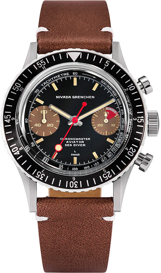 Nivada Grenchen 85008M14 Lollipop Honey on Brown Leather Strap