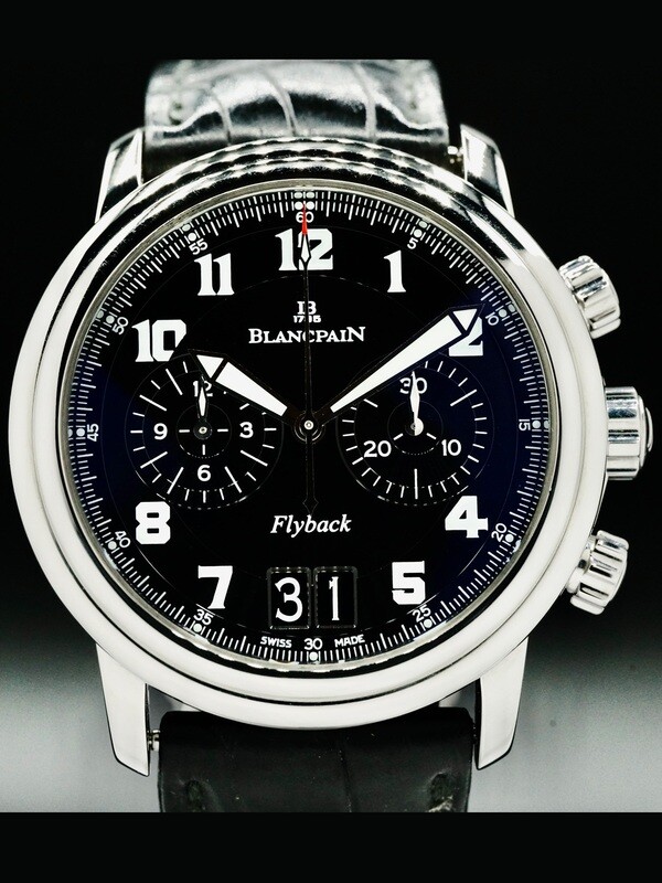 Blancpain 2885F-1130-71 Leman Flyback Chronograph Big Date Black Dial 40mm