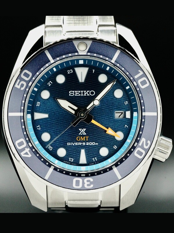 Seiko Prospex SFK001 Sea Sumo Solar GMT Blue - Exquisite Timepieces