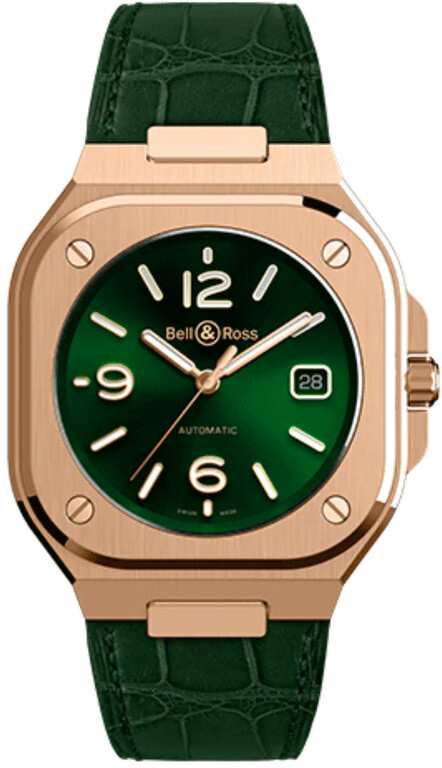 Bell & Ross BR05A-GN-PG/SCR Green Gold on Strap