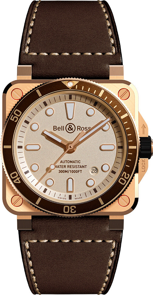 Bell and Ross BR0392-D-WH-BR/SCA Auto White Diver - Exquisite
