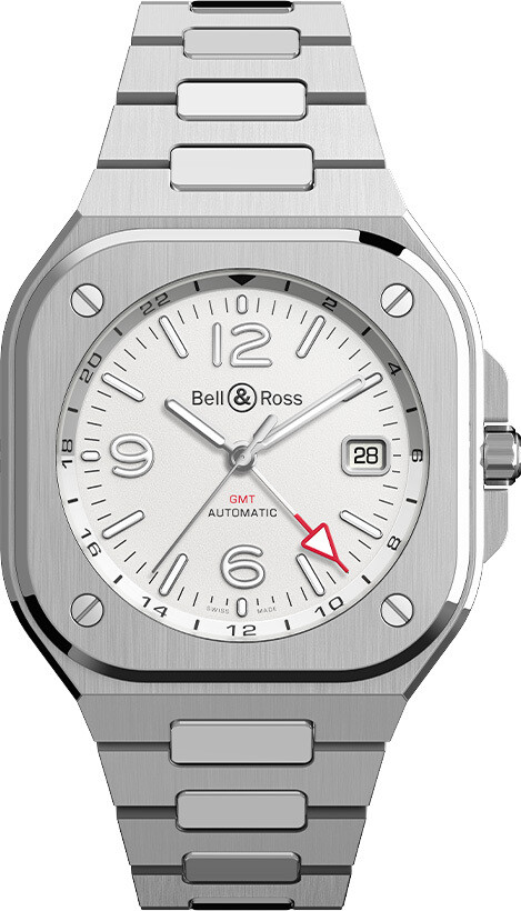 Bell and Ross BR05 GMT Silver Steel BR05G-SI-ST/SST