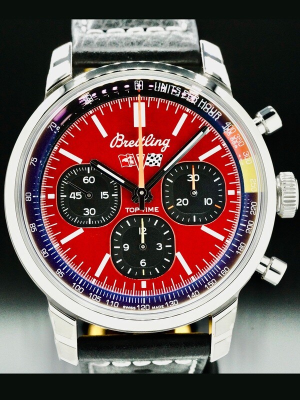 Breitling AB0176 Top Time Red Dial Corvette on Black Strap