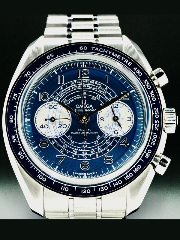 Omega 329.30.43.51.03.001 Speedmaster Chronoscope 43mm Blue Dial on Bracelet