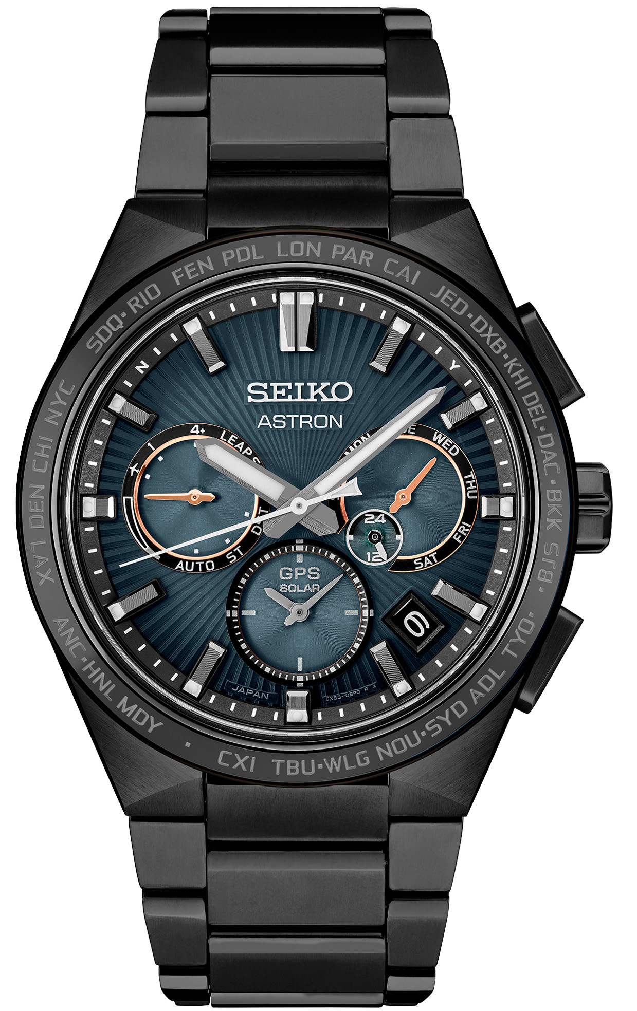 Seiko Astron SSH127 GPS Solar Dual Time Titanium Green Dial - Exquisite  Timepieces