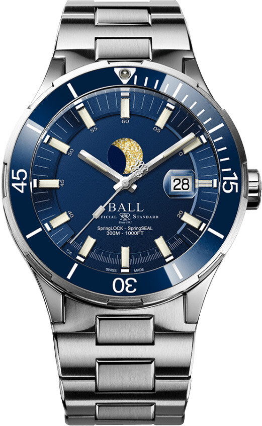 Ball DM3130B S13J BE Roadmaster Challenger Moonphase 40mm Blue