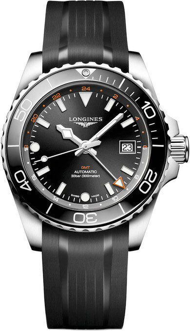 Longines Hydroconquest L3.790.4.56.9 GMT Black Dial on Strap