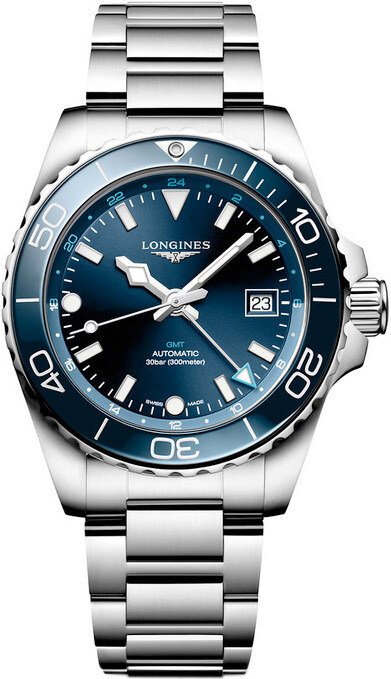 Longines Hydroconquest L3.790.4.96.6 GMT Sunray Blue Dial on Bracelet -  Exquisite Timepieces