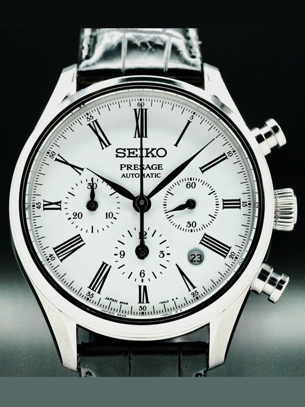 Seiko Presage Enamel Automatic Chronograph SRQ023