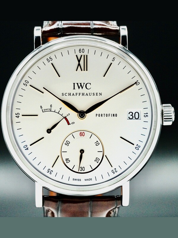 IWC IW5101-03 Portofino Hand-Wound Eight Days Stainless Steel Silver Dial 45mm