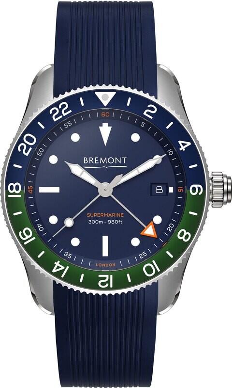 Bremont Supermarine S302 Blue Green on Rubber Strap