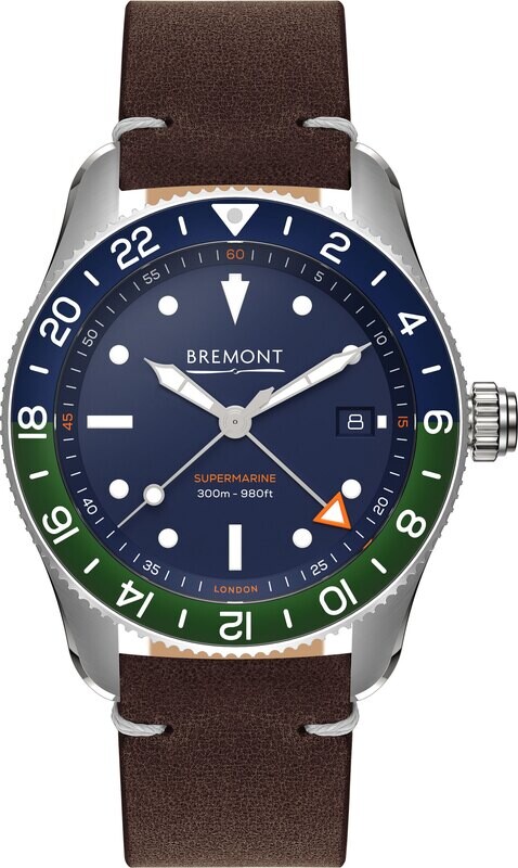 Bremont Supermarine S302 Blue Green on Leather Strap
