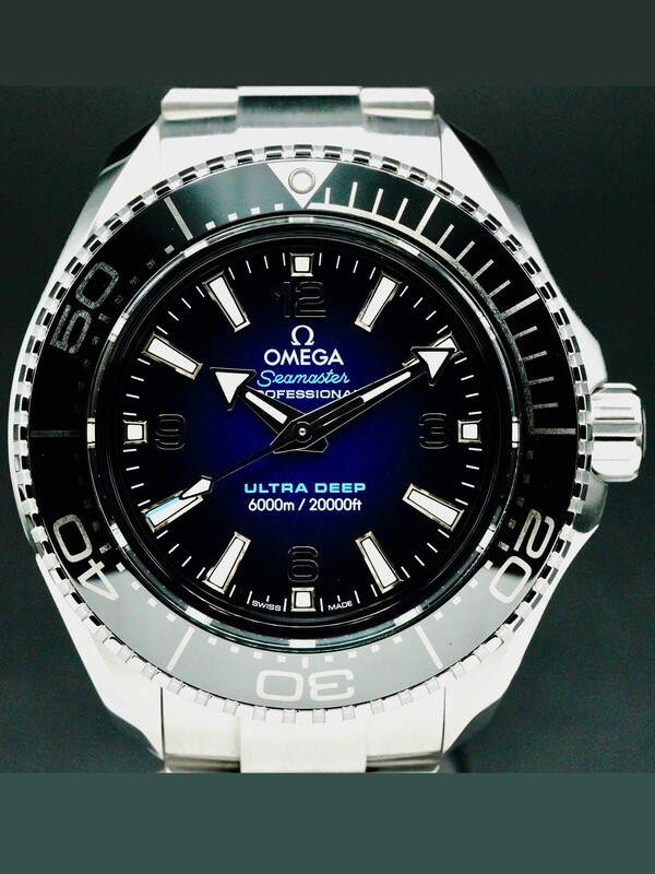 Omega 215.30.46.21.03.001 Seamaster Planet Ocean 6000m Ultra Deep Blue Dial 45.5mm on Bracelet