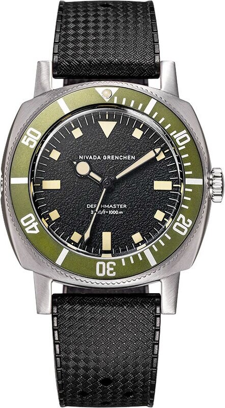 Nivada Grenchen 14117A01 Dephtmaster Black Dial Green Bezel Limited Edition