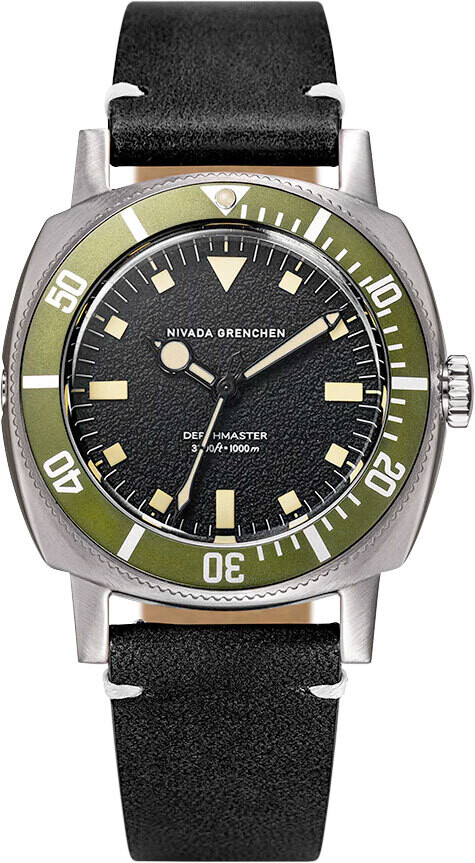 Nivada Grenchen 14117A15 Dephtmaster Black Dial Green Bezel