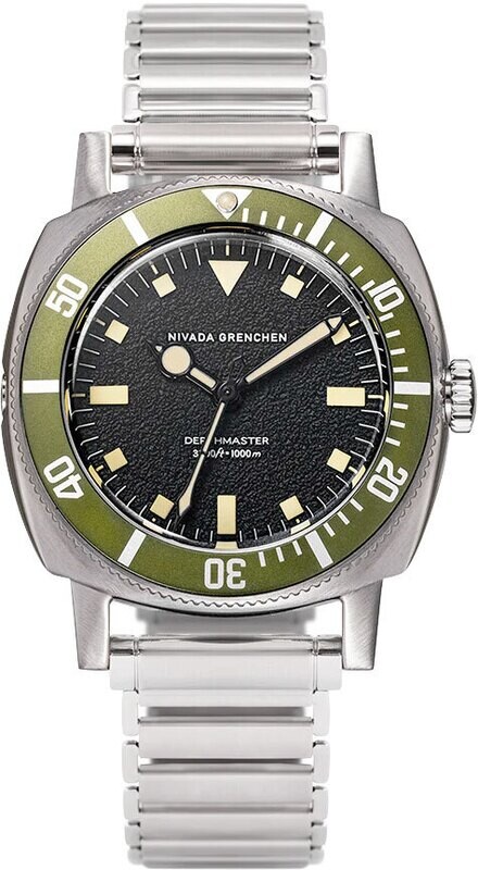 Nivada Grenchen 14117A11 Dephtmaster Black Dial Green Bezel Limited Edition
