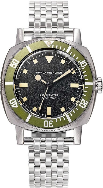 Nivada Grenchen 14117A12 Dephtmaster Black Dial Green Bezel Limited Edition