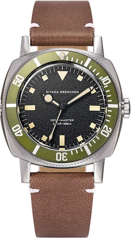 Nivada Grenchen 14117A14 Dephtmaster Black Dial Green Bezel Limited Edition