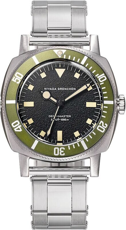 Nivada Grenchen 14117A08 Dephtmaster Black Dial Green Bezel Limited Edition