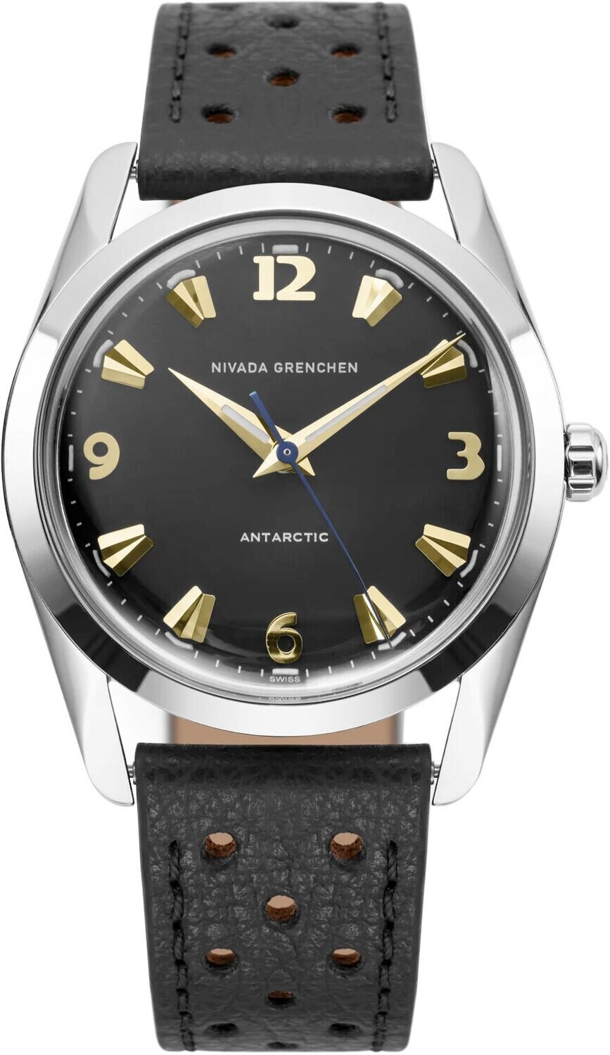 Nivada Grenchen 35015M40 Antarctic 35mm Black & Gold White