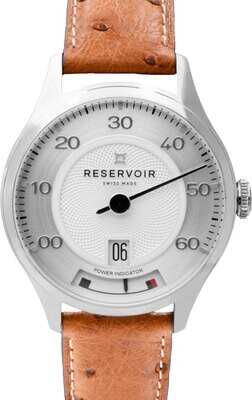 Reservoir Kanister Silver Guilloché on Strap